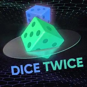 Dice Twice slot logo by Turbo Games at Frank Casino