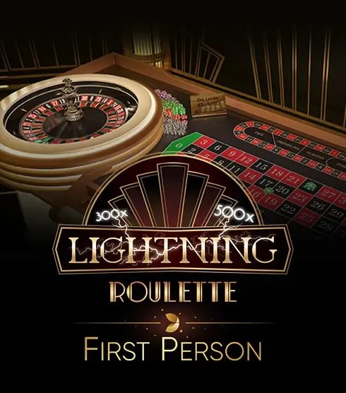 Official Live Dealer logo: First Person Lightning Roulette by Evolution at Frank Casino